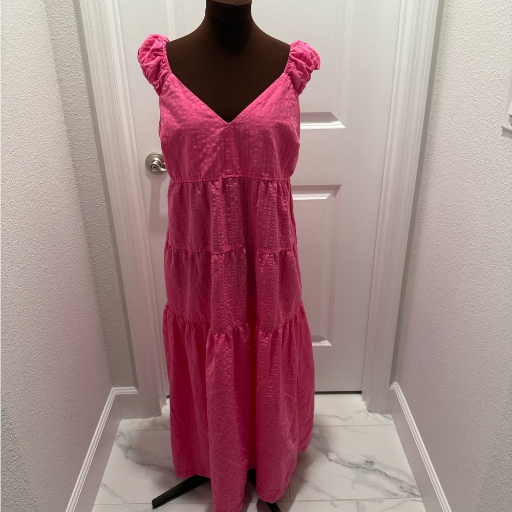 Old Navy Pink Maxi Dress with Tiered Design